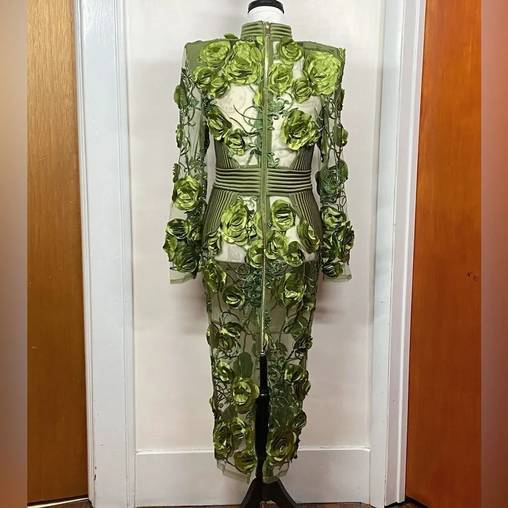 Zhivago Battle Lines Floral-Embellished Vendetta Dress size 6 - Picture 9 of 14
